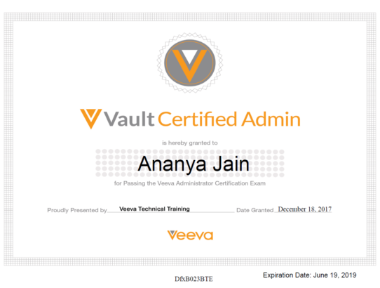 Veeva Vault Certified Admin